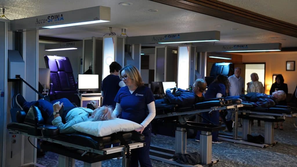 image of spinal decompression patients receiving treatment at Clanahan Wellness Center